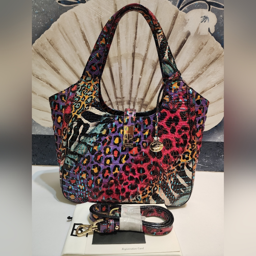 Brahmin Small Carla In Stampede Colorful Melbourne Leather